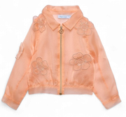Abel & Lula organza jacket with 3d flower