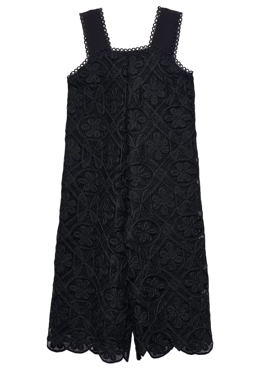 Abel & Lula Girls' guipure culotte jumpsuit