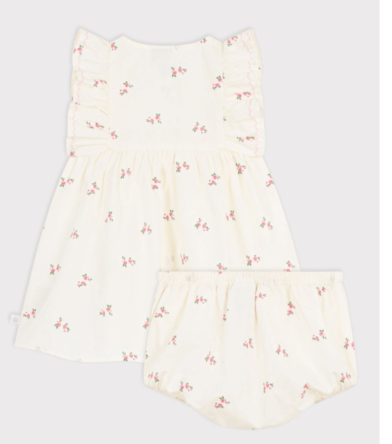 Petit Bateau Katoenen babyjurkje met bloemenprint en pofbroekje