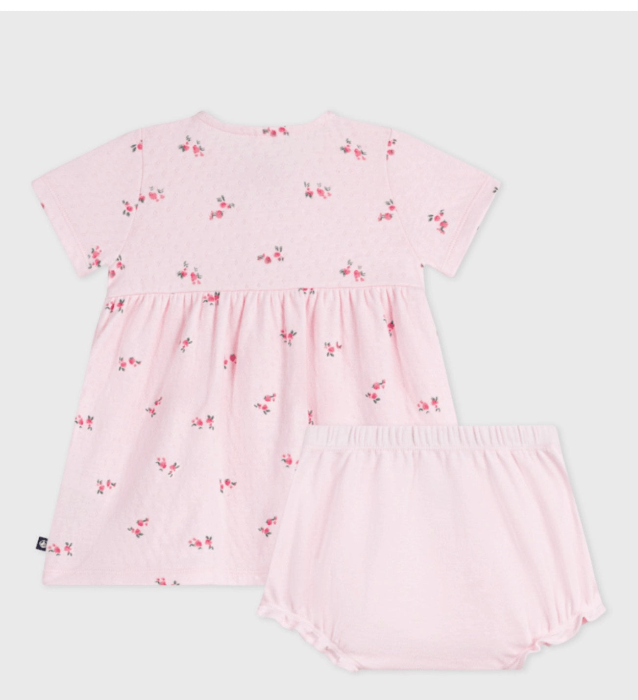 Petit Bateau Katoenen babyjurkje met bloemenprint en pofbroekje 1