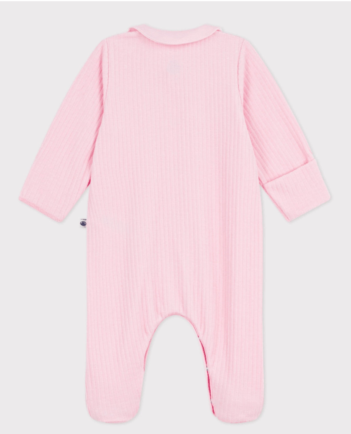 Petit Bateau Fluwelen babypyjama met effen kraag