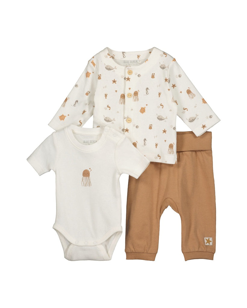 Blue Seven 3-delig babyset beige unisex