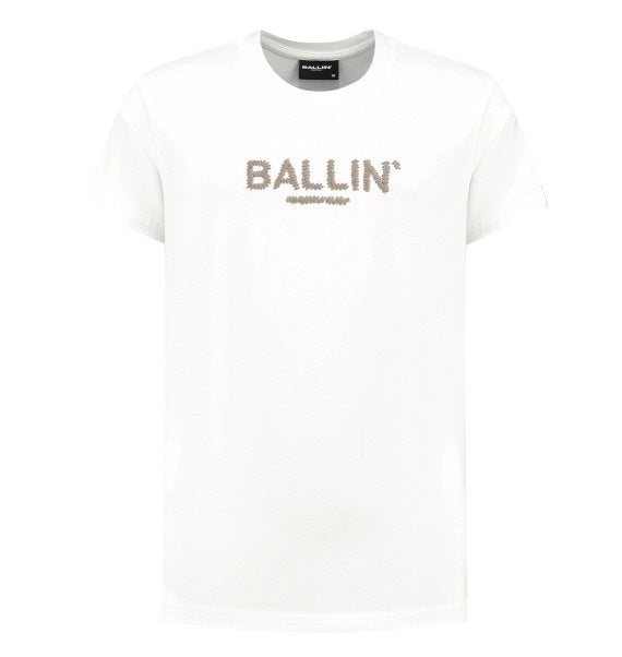 Ballin Junior Chunky Stitch Logo T-shirt wit