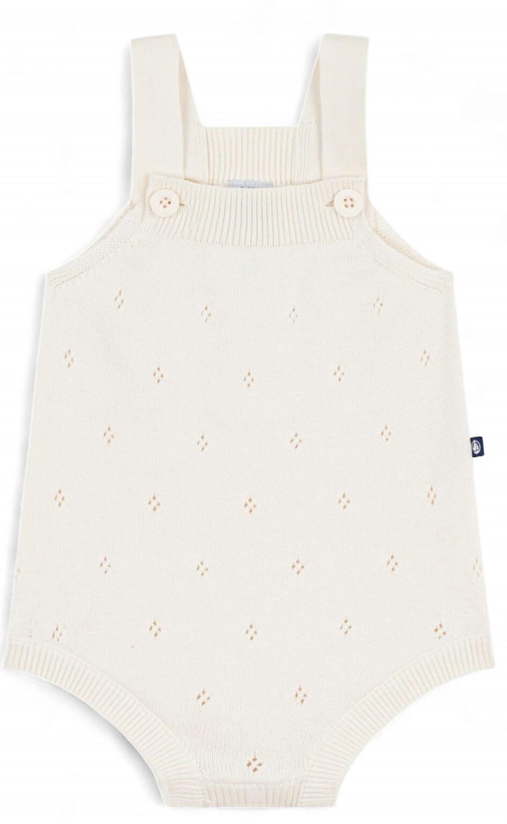 Petit Bateau Korte kruippakje van gebreid ajourkatoen voor baby's