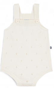 Petit Bateau Korte kruippakje van gebreid ajourkatoen voor baby's