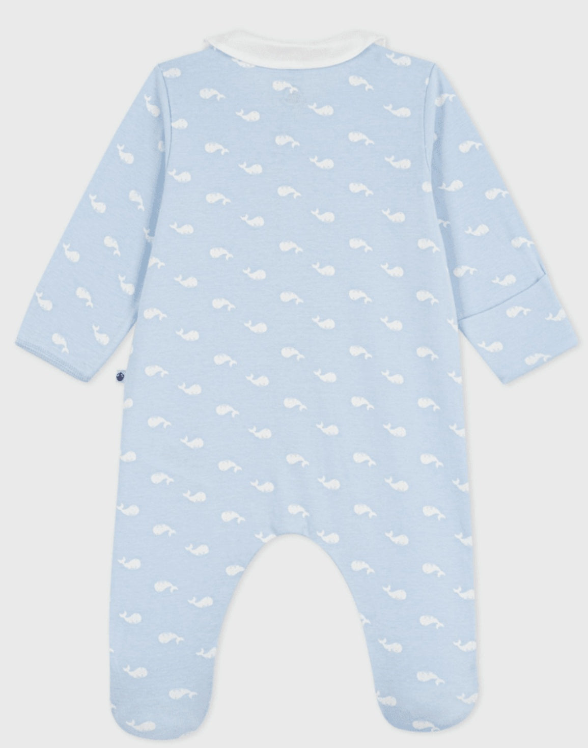 Petit Bateau  Katoenen babypyjama met kraag met walvisprint