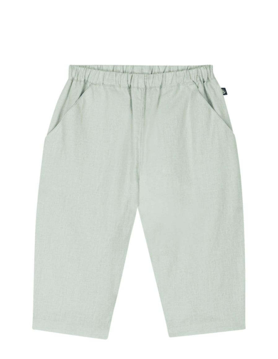 Petit Bateau Effen babybroekje van katoen/linnen