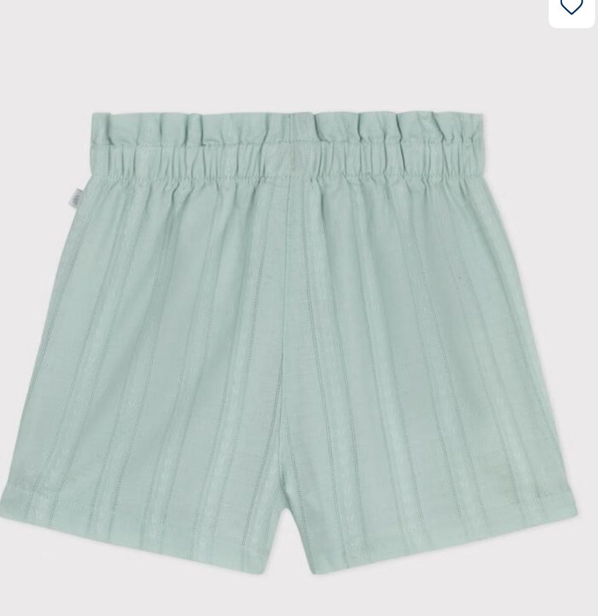 Petit Bateau Effen katoenen short voor baby's blauw