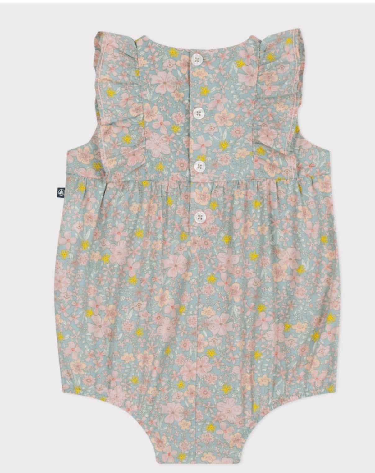 Petit Bateau Mouwloos katoenen babyspeelpakje met bloemenprint
