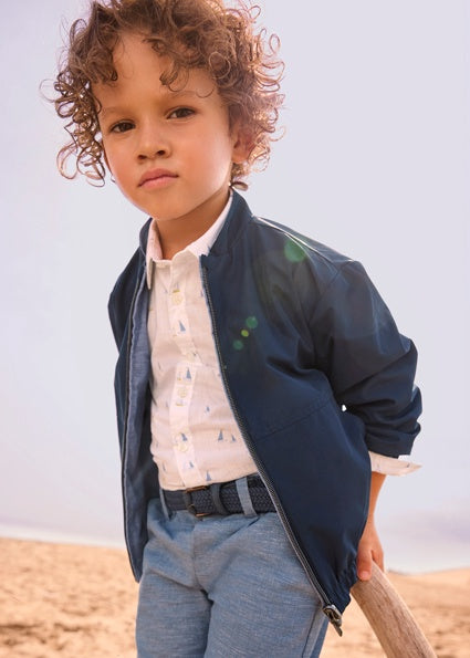 Mayoral Reversible linen windbreaker blauw