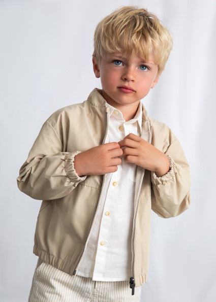 Mayoral Reversible linen windbreaker beige