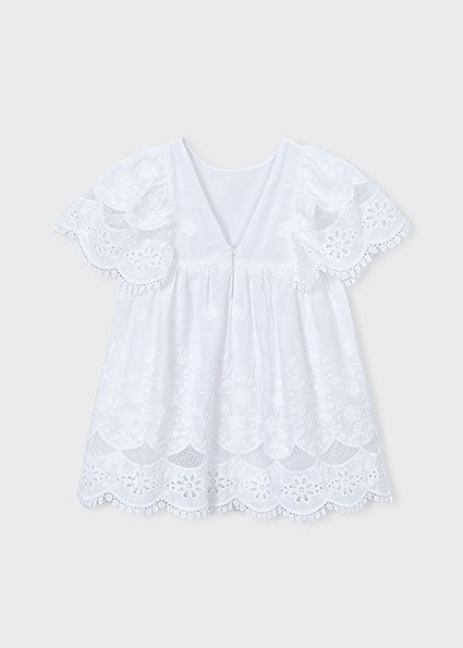 Mayoral Cotton dress kant wit