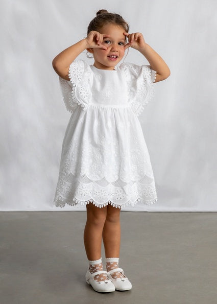 Mayoral Cotton dress kant wit