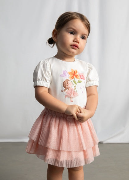 Mayoral Pleated tulle skirt