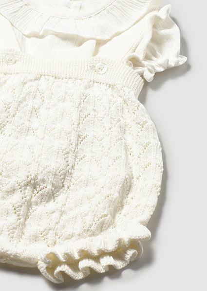 Mayoral Knit dungarees set