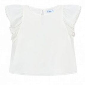 Mayoral Gauze blouse with lace trim
