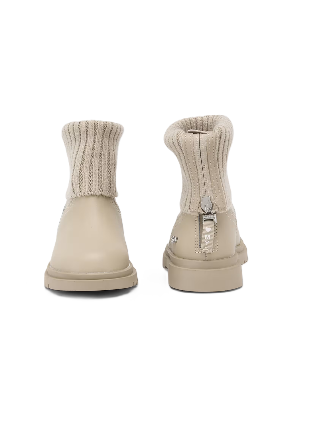 Mayoral Knitted Biker Boots Sand