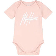 Malelions Baby Signature Short Sleeve Bodysuit Roze