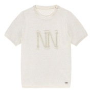 Nik & Nik Gebreide top met NN parel logo Perla Top beige