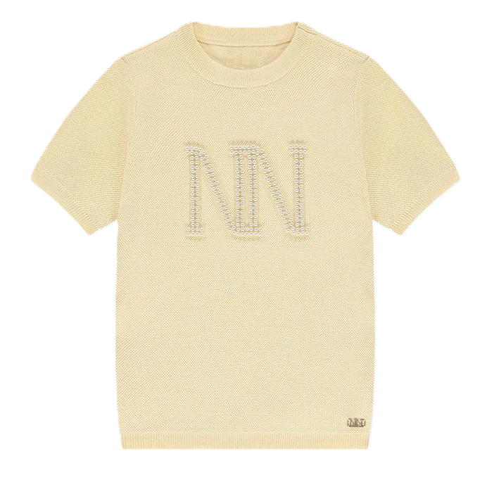 Nik & Nik Gebreide top met NN parel logo