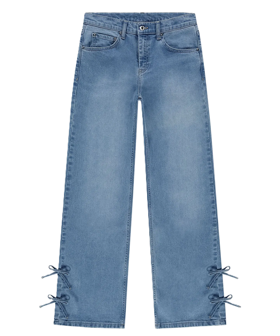 Nik & Nik Jeans met decoratieve strikjes Blair Denim Pants