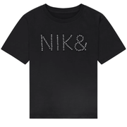 Nik & Nik T-shirt met logo van strass steentjes zwart