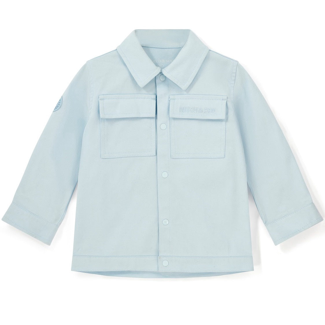 Mitch & Son Boy Blue Twill Overshirt with Chest Pockets
