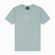 Malelions Junior Striped Signature T-Shirt Sky Blue