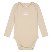 Malelions Baby Long Sleeve Bodysuit | Beige