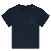 Malelions Baby Waffle Signature T-Shirt navy