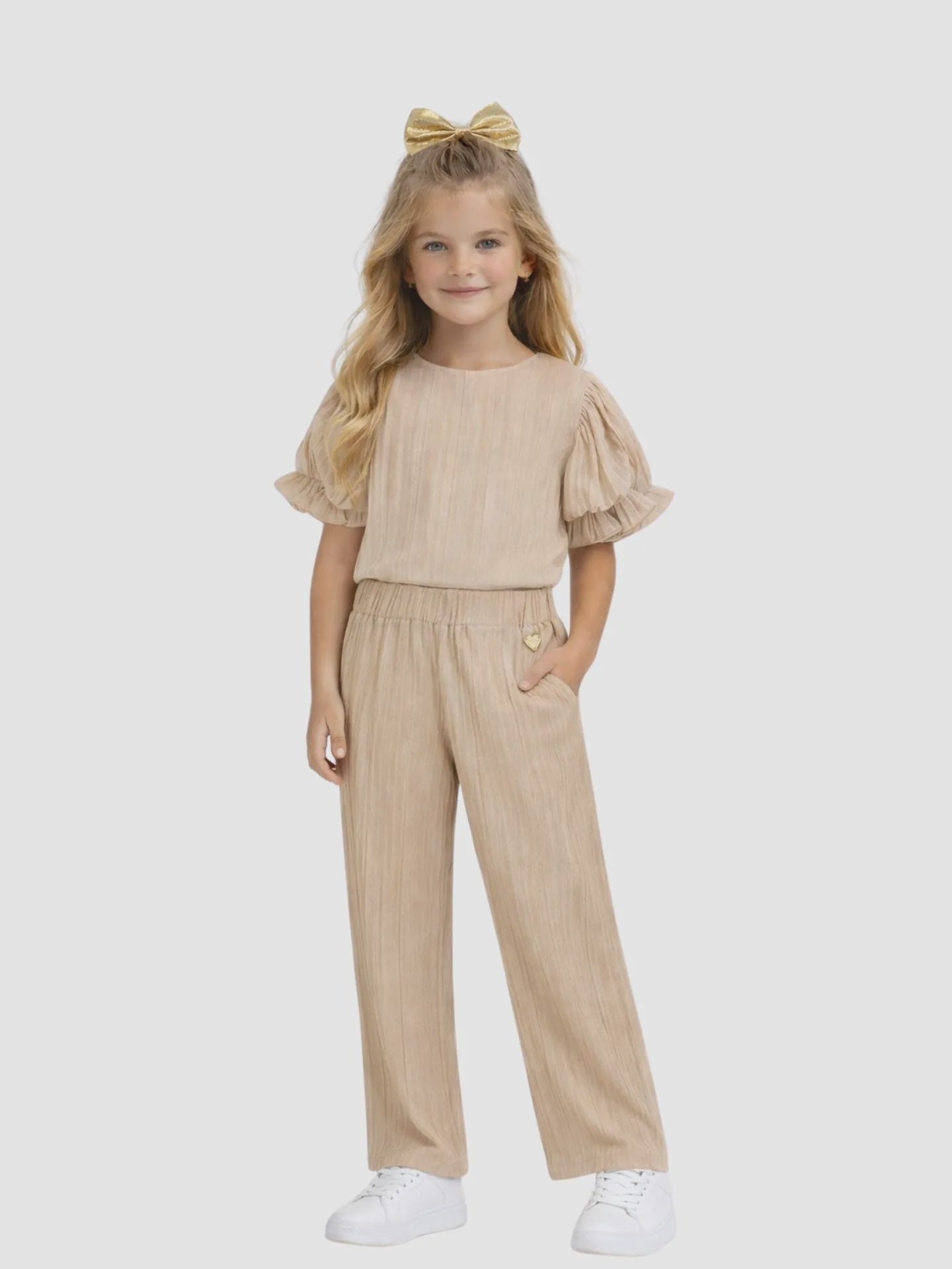 Guess Kids Meisjes Set Top Broek Pale Sand Lurex
