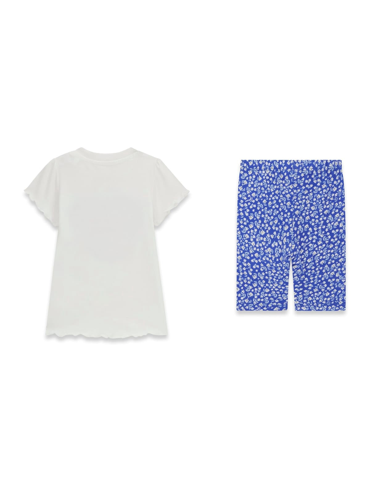 Guess Baby Girls White & Blue Floral Heart Leggings Set