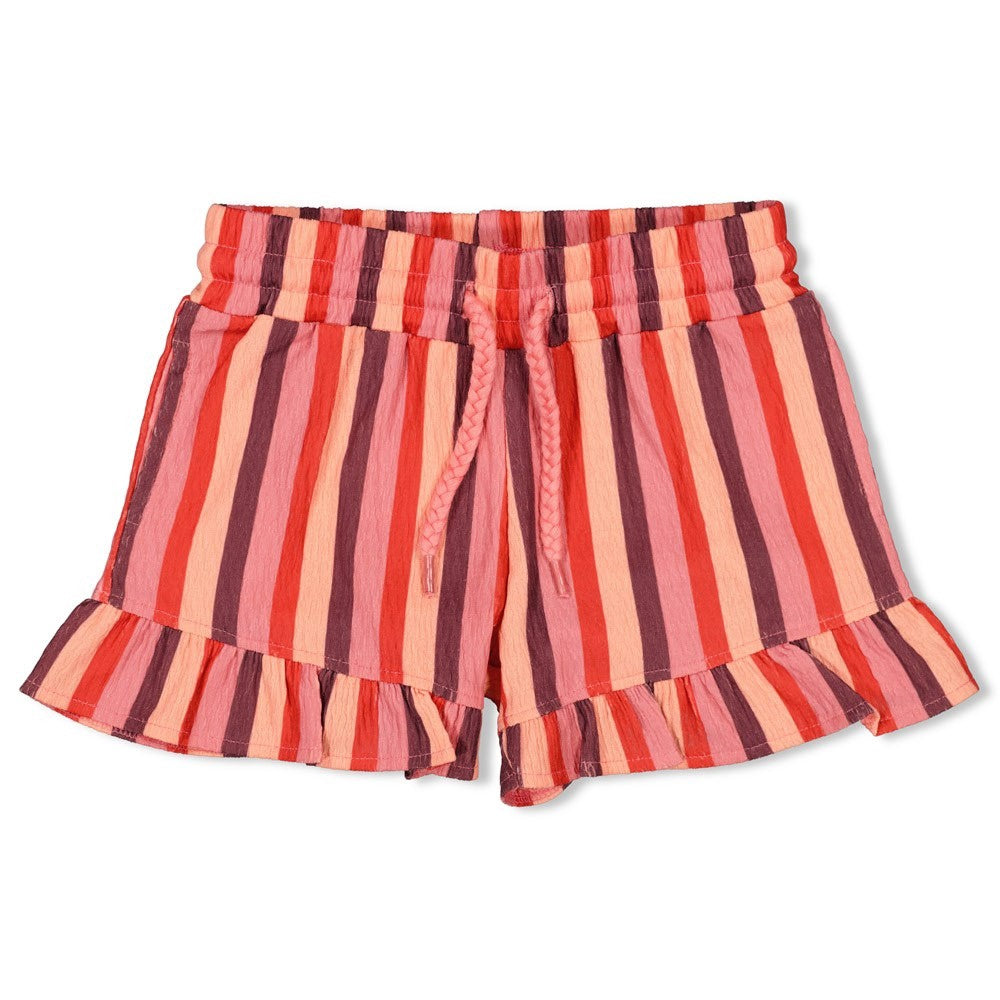Jubel Short streep seersucker - Salsa Sunset
