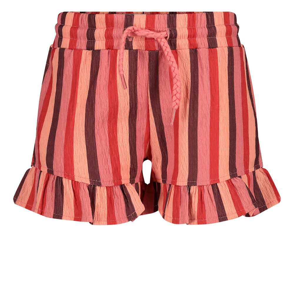 Jubel Short streep seersucker - Salsa Sunset