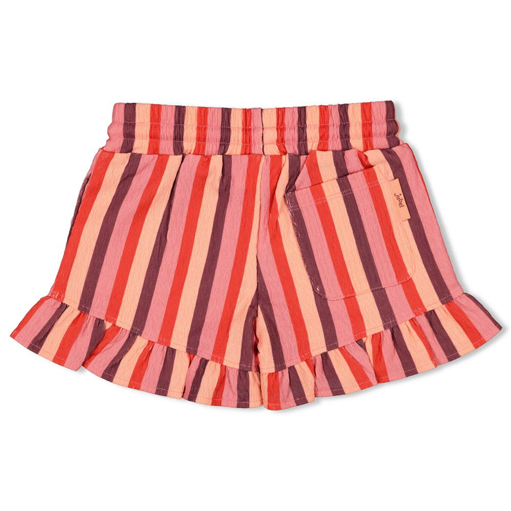 Jubel Short streep seersucker - Salsa Sunset