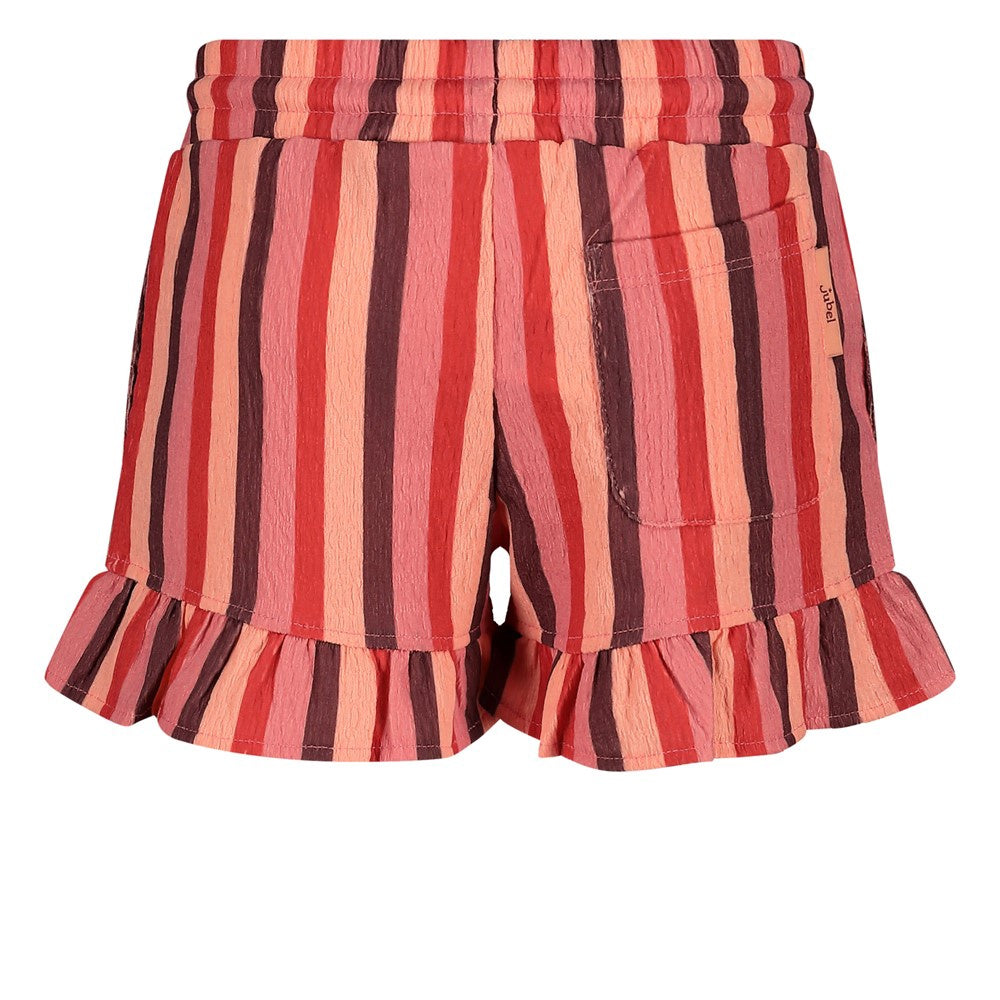 Jubel Short streep seersucker - Salsa Sunset