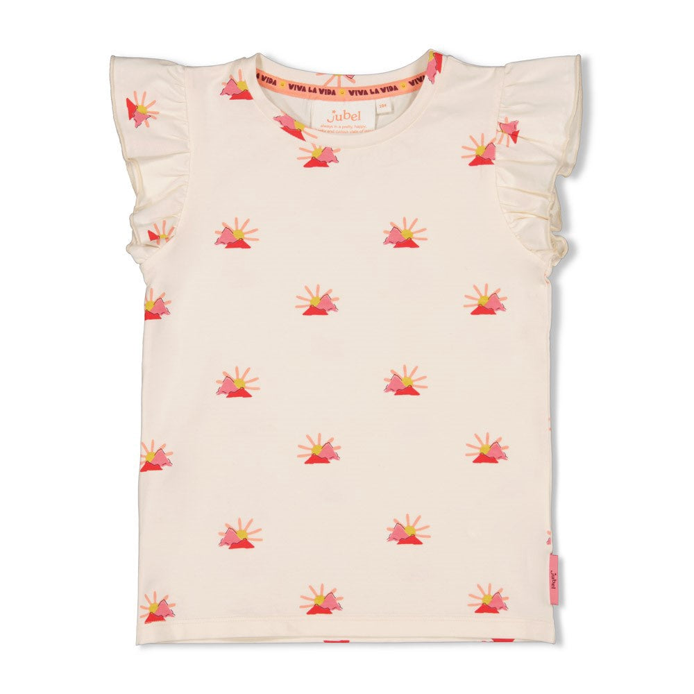 Jubel T-shirt AOP - Salsa Sunset offwhite