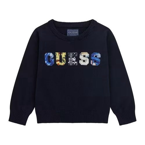 Guess ls sweater blauw