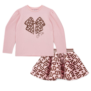 A'dee milan logo print rok set (pink fairy)