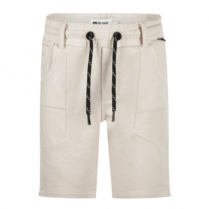 No Way Monday jongens shorts beige sierkoord
