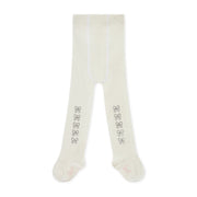Little A Girls White Diamante Bow Tights - KAMILA