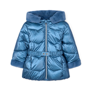 Mayoral Girls belted metallic coat