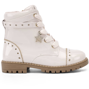 Mayoral Girls Biker Boots Ecru