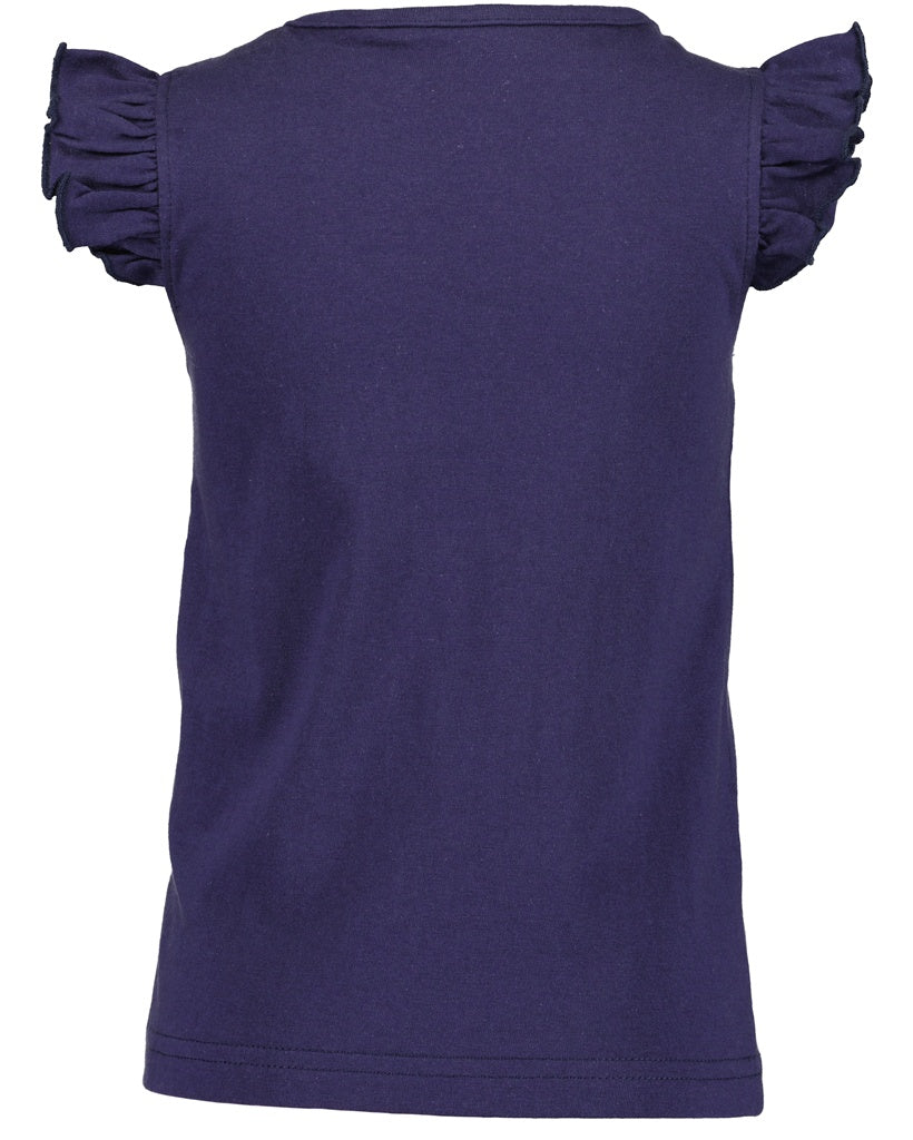 Blue Seven meisjes tshirt donker blauw flamingo
