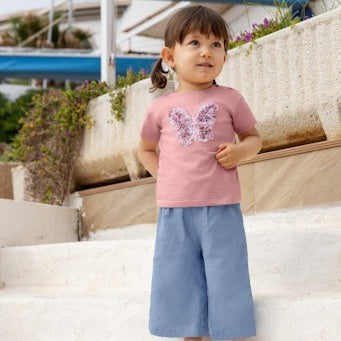 Blue Seven baby meisjes tshirt vlinder roze