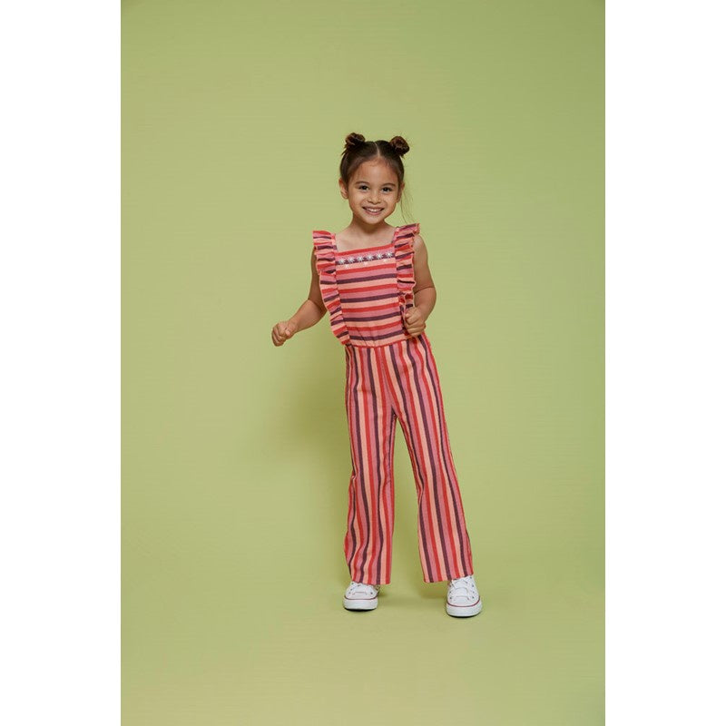 Jubel Jumpsuit streep seersucker - Salsa Sunset