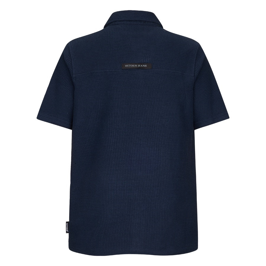 Retour jongens blouse korte mouw donker blauw Reinout