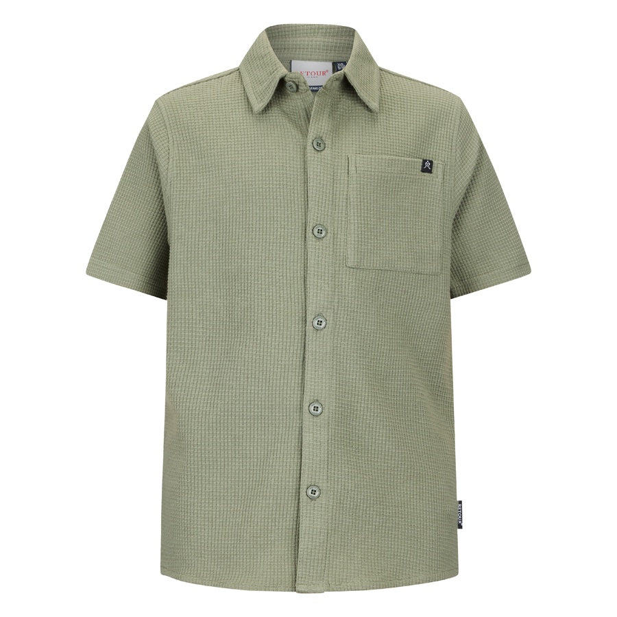 Retour jongens blouse korte mouw army groen Reinout