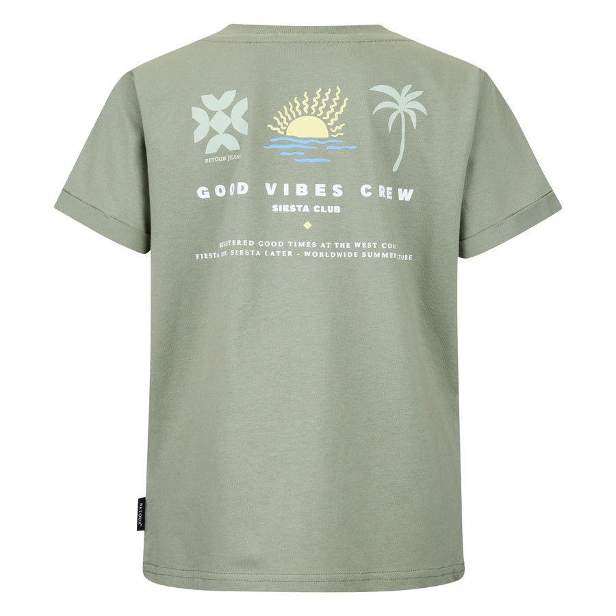 Retour Jongens tshirt groen Zeb