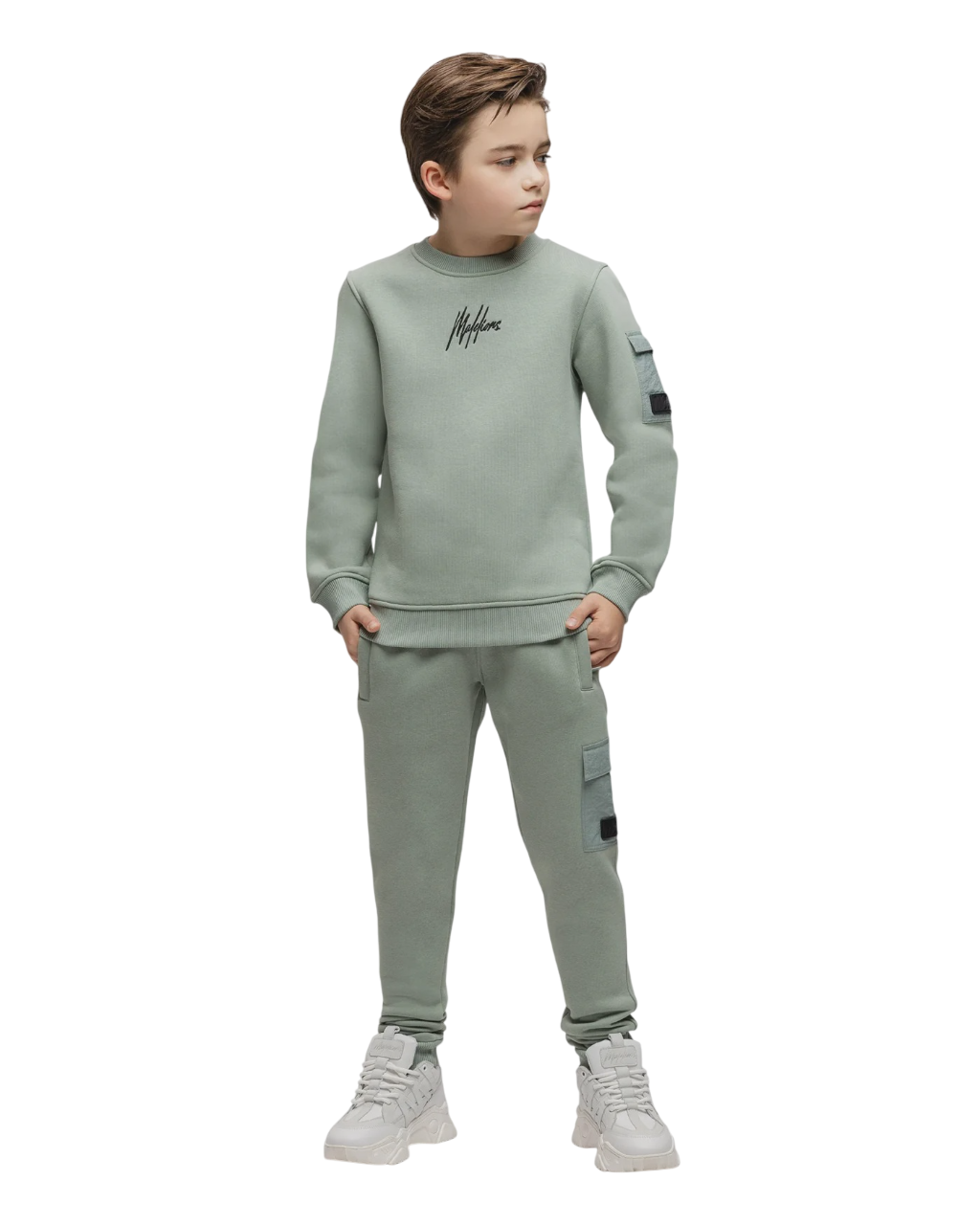 Malelions Junior Nylon Zak Joggingbroek | Agave Groen